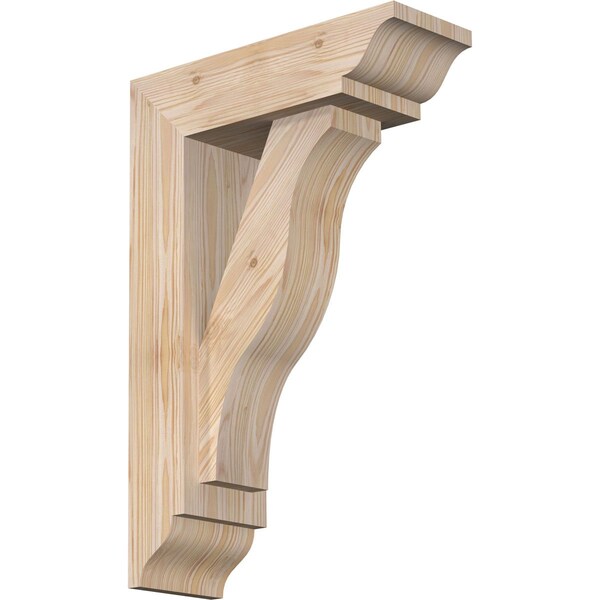 Ekena Millwork Funston Traditional Smooth Bracket w/ Offset Brace, Douglas Fir, 5 1/2"W x 16"D x 24"H BKT0604X16X24FST01SDF - main
